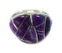 Southwest Magenta Turquoise Inlay Sterling Silver Ring Size 6-1/4 RX95212